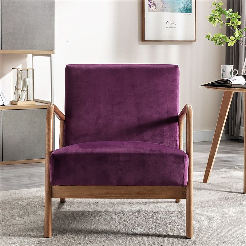 Classic Mid-Century Modern Accent Chairs, Open Framed Armchair With Cushioning