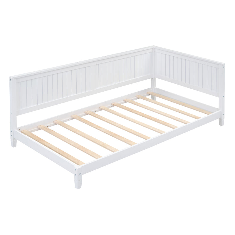 Twin Size Wood Daybed/Sofa Bed, White