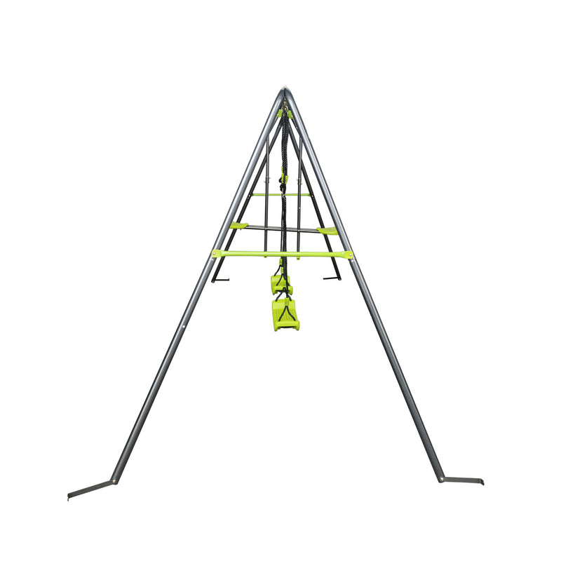 Xns081 Interesting Swingset With Plastic Safe Swing Set 440Lbs For Outdoor Playground For Age 3+ With Face To Face Without Tee - Lime Green