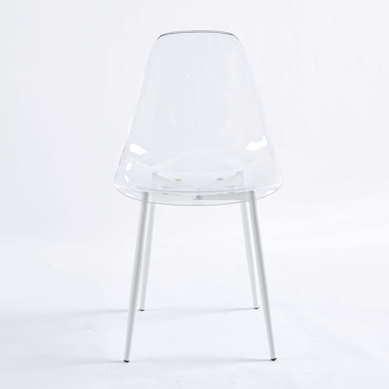 Dining Chair, Metal Leg, Plastic Seat (Set of 4)