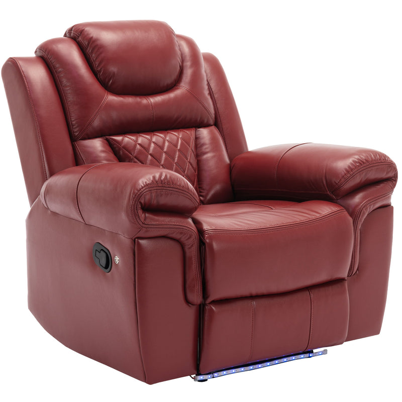 Home Theater Seating Manual Recliner Chair With Led Light Strip For Living Room