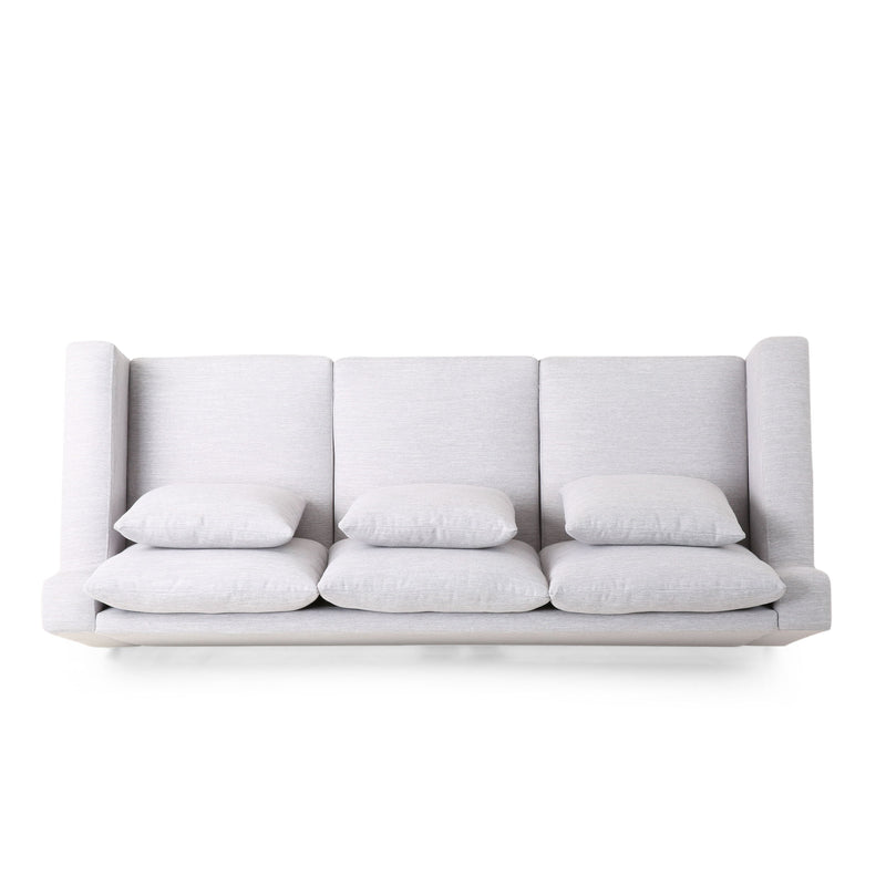 Comfy 3 Seat Sofa With Wooden Legs, Modern For Living Room And Study - Light Gray