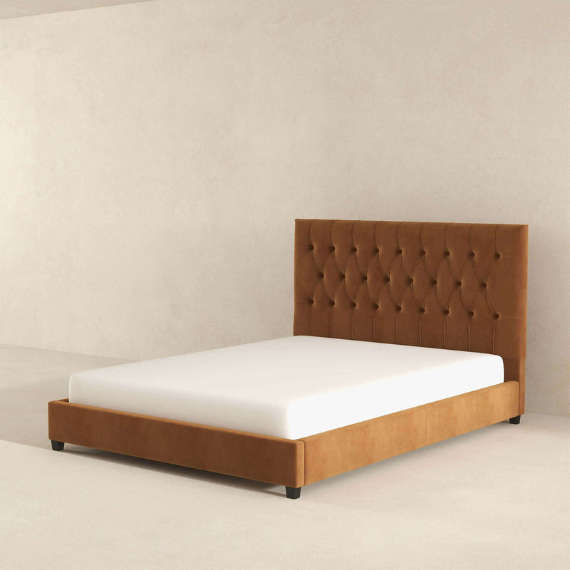 Donald - Mid-Century Modern Upholstered Platform Bed