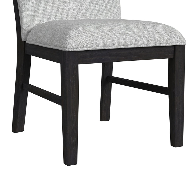 Transcend - Dining Side Chair With Fabric (Set of 2) - Charcoal And Light Gray