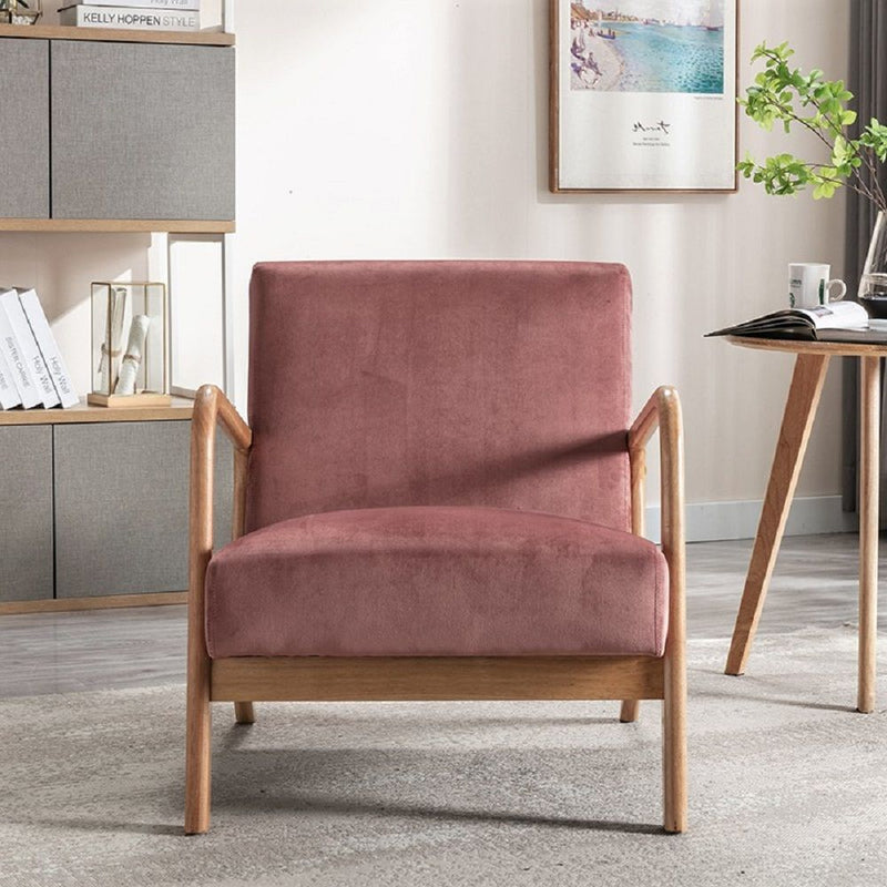 Classic Mid-Century Modern Accent Chairs, Open Framed Armchair With Cushioning