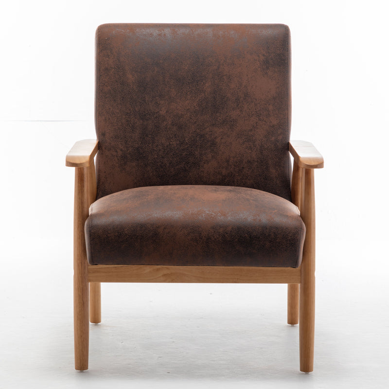 Wide Classic Mid-Century Modern Arm Chair - Brown