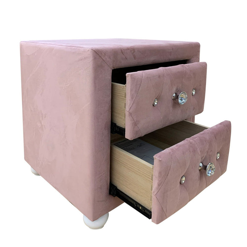 Reggie - Nightstand - Pink Fabric