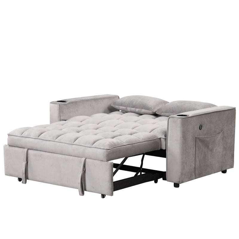 Multi Functional Sofa Bed With Cup Holder And USB Port For Living Room Or Apartments