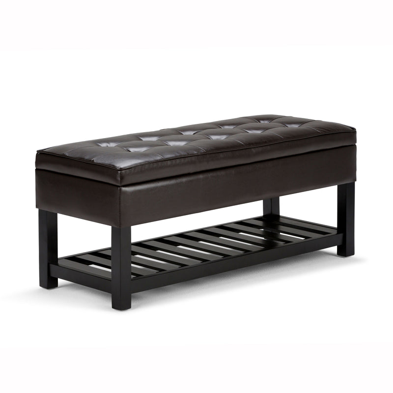 Cosmopolitan - Storage Ottoman Bench With Open Bottom - Tanners Brown