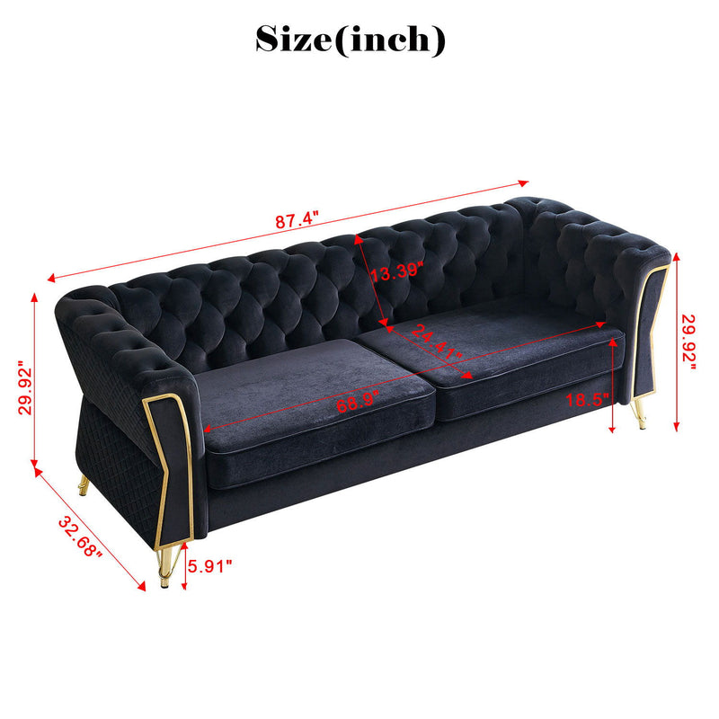 Modern Tufted Velvet Sofa For Living Room