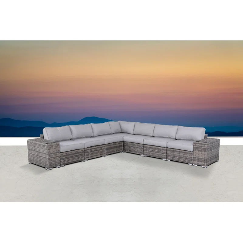 Minnesota - 9 Piece Sectional Sofa Set With Cushions - Gray Mix