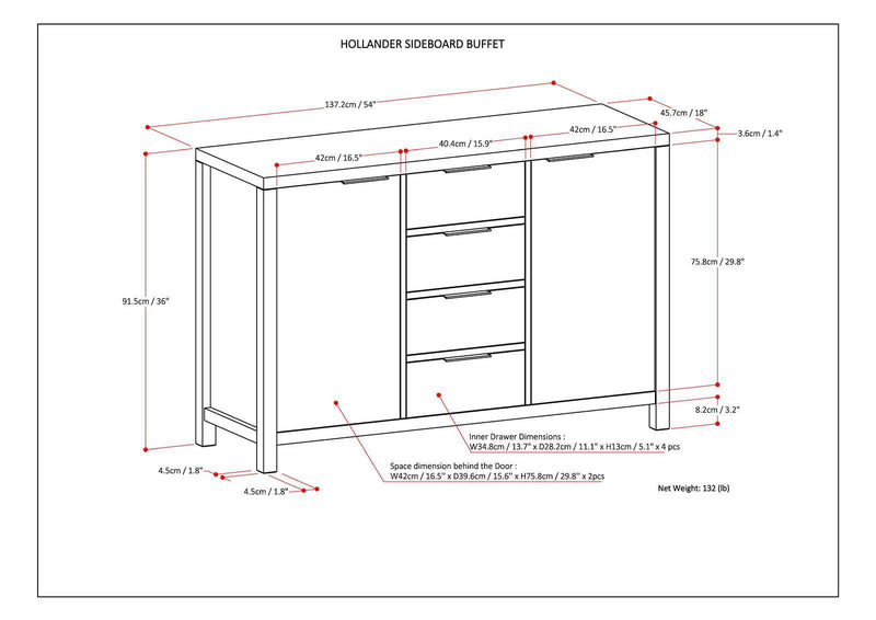 Hollander - Handcrafted Sideboard Buffet