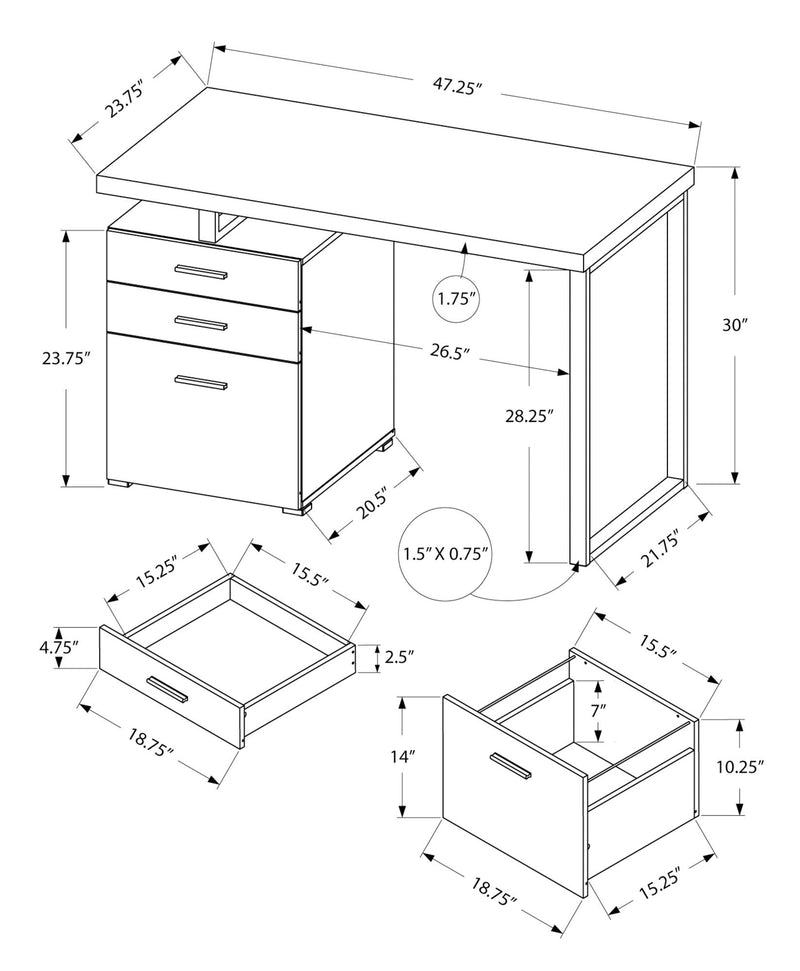 Computer Desk For Home Office, Laptop, Left Right Set - Up, Storage Drawers, Contemporary & Modern