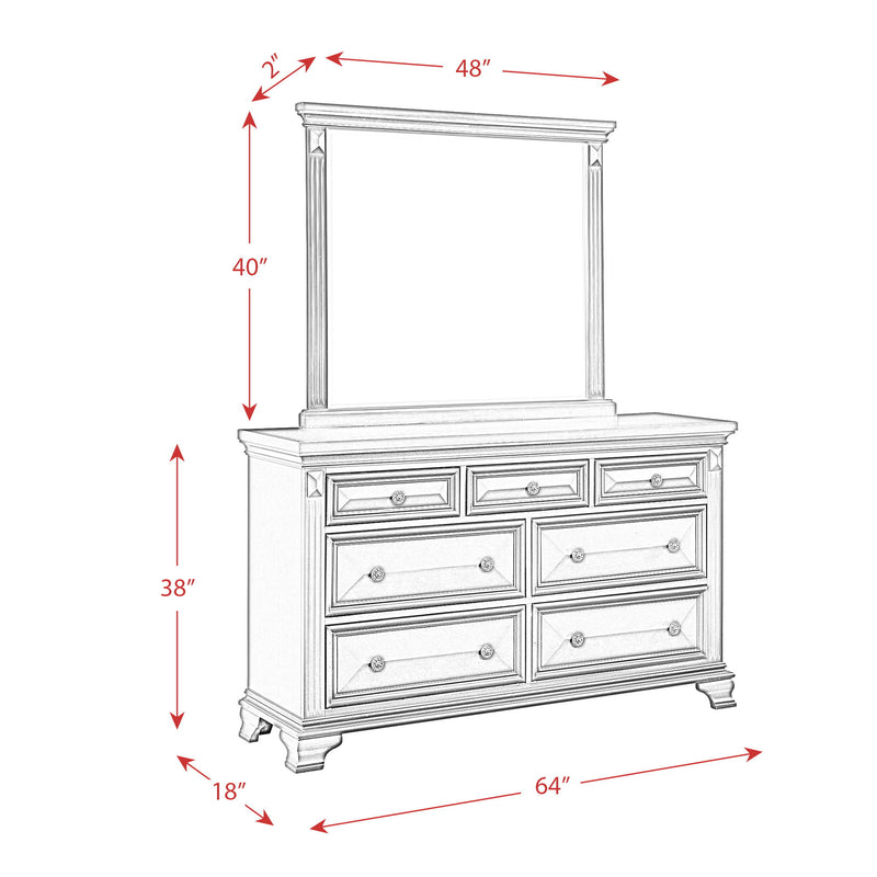 Calloway - 7-Drawer Dresser With Mirror Set