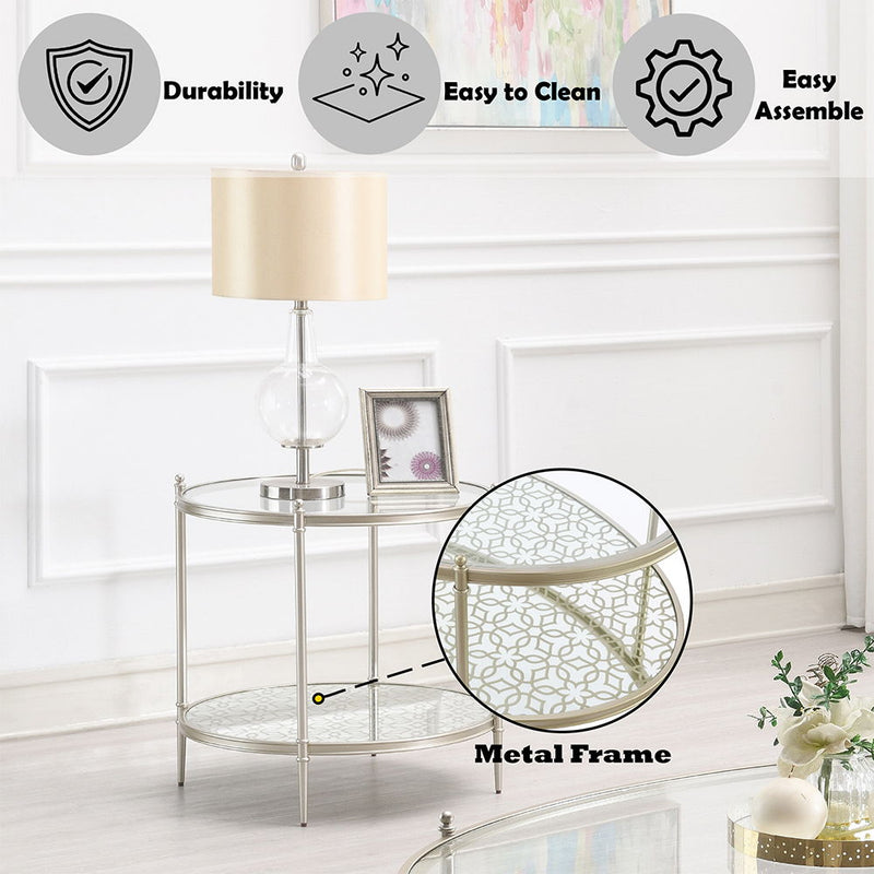 Zaba - End Table - Pearl Silver