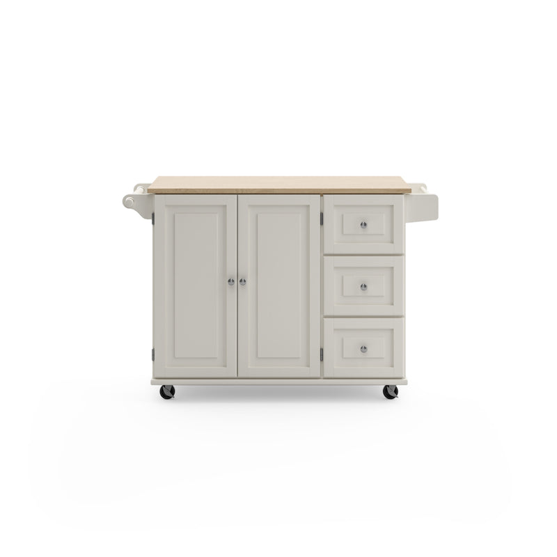 Blanche - Kitchen Cart - Rubber Wood Top