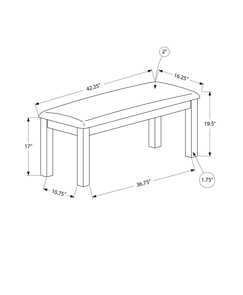 Bench, Rectangular, Upholstered, Dining Room, Entryway, Transitional