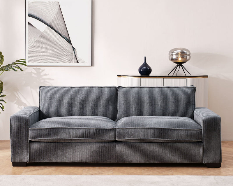 Luxe - Corduroy Sofa With Sleek Design, Spacious And Comfortable 3 Seater Couch