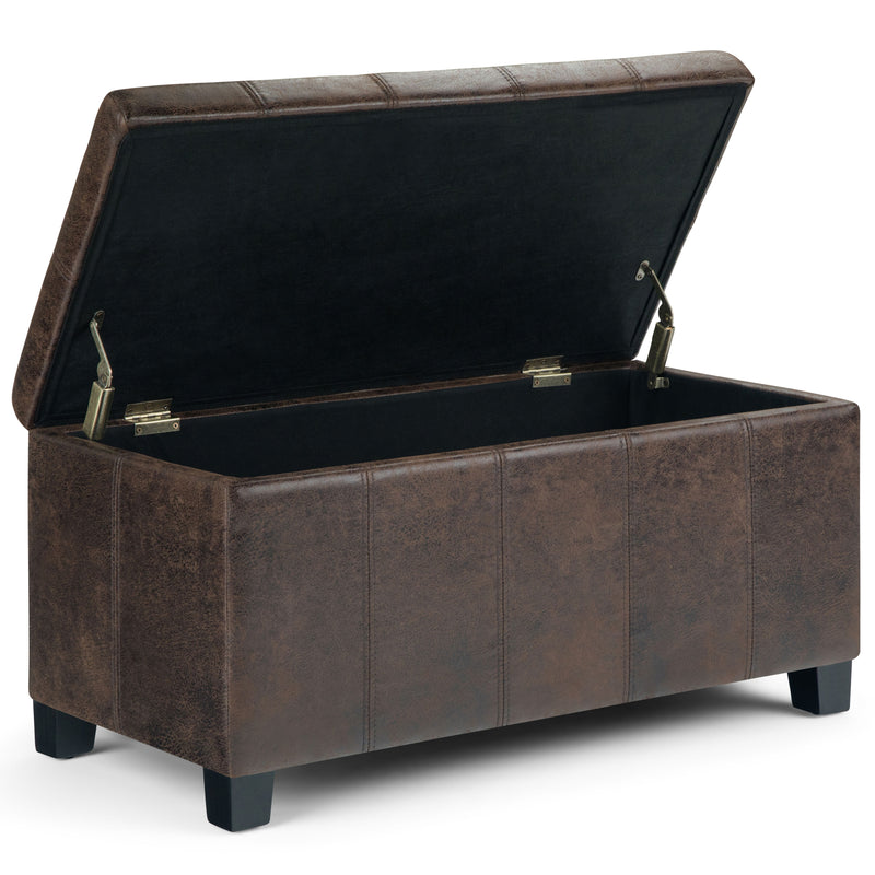 Dover - Storage Ottoman Bench - Distressed Brown