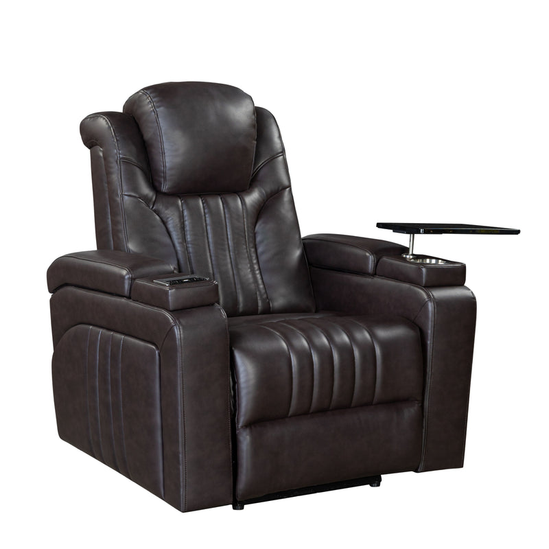 Power Recliner Home Theater Recliner With Power Adjustable Headrest, Wireless Charging Device, USB Port, Storage Arms, Cup Holder And Swivel Tray Table For Living Room