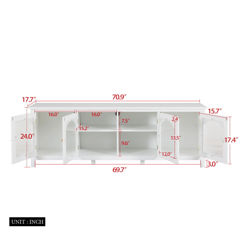 StylishTVcabinet Entertainment CenterTV Stand, TVconsoletable, Media Console, Solidwood Frame, Changhong Glass Door, Metal Handle