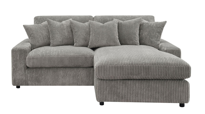 Tavia - Reversible Sectional Sofa With 6 Pillows - Gray