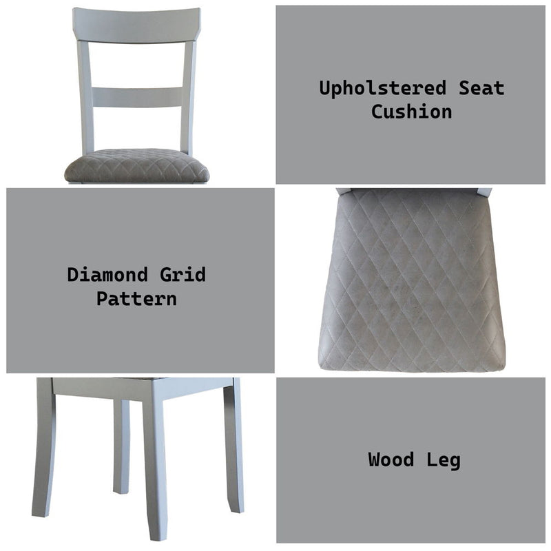 House - Marchese Side Chair (Set of 2) - Two Tone Gray Fabric & Pearl Gray Finish