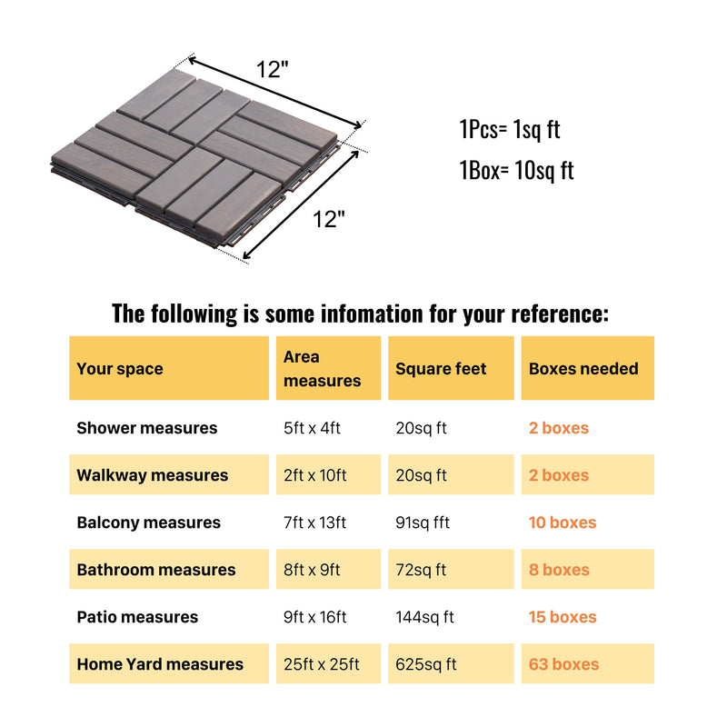 Interlocking Deck Tiles Checker Pattern, Square Acacia Hardwood Outdoor Flooring For Patio, Bancony, Pool Side