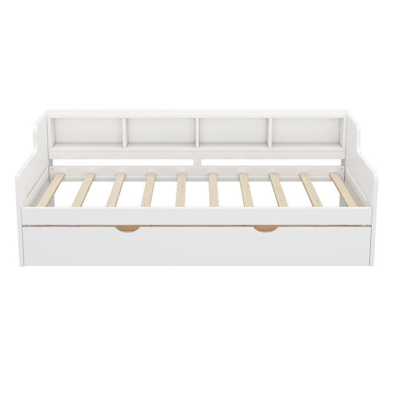 Twin Size Wooden Day Bed with 3 Trawers for Guest Room, Small Bedroom, Study Room, White