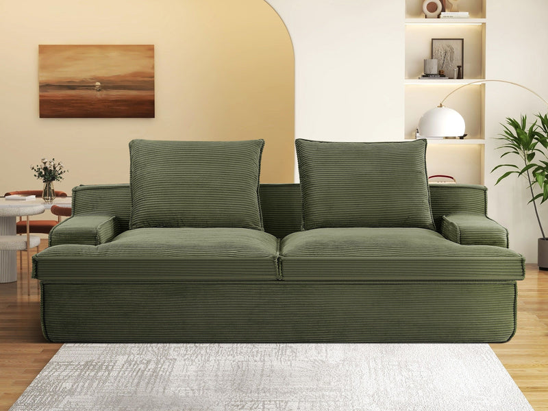 Nimbus - Oversized Full Foam 4 Seater Couch For Living Room Upholstered In Soft Corduroy, Wide Armrests