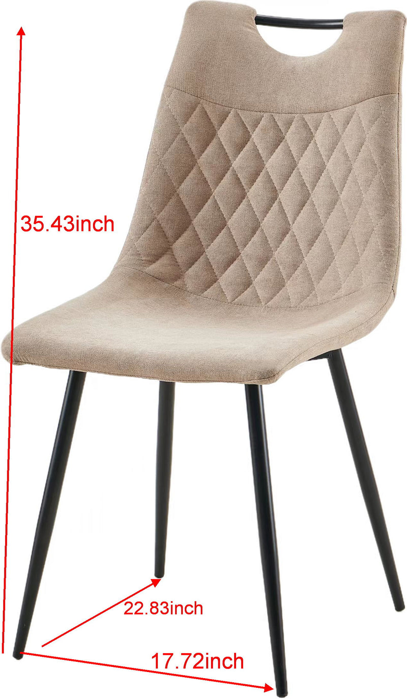 Seat Chair, Dining Chair, Coffee Chair (Set of 4) - Black / Beige