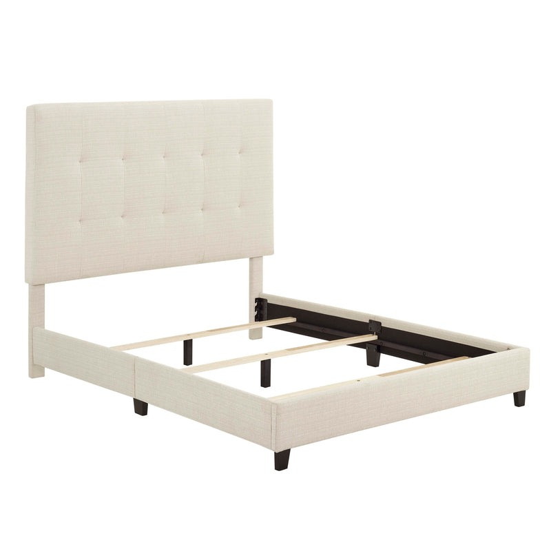 Bridgevine Home Queen Size Beige Tufted Upholstered Platform Bed