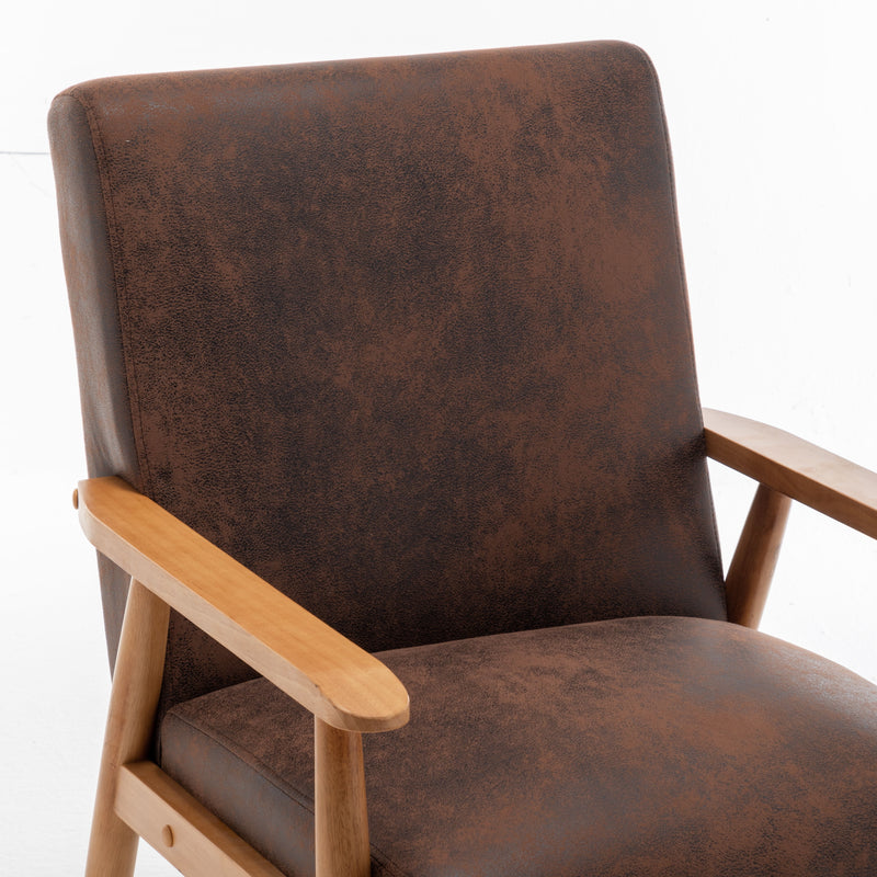 Wide Classic Mid-Century Modern Arm Chair - Brown