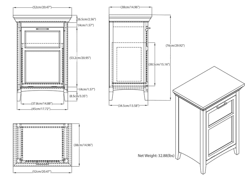 Avington - Laundry Hamper - Pure White