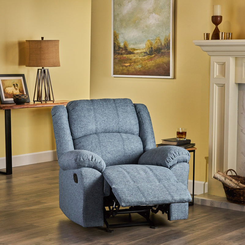 Wide Manual Glider Standard Recliner - Navy Blue