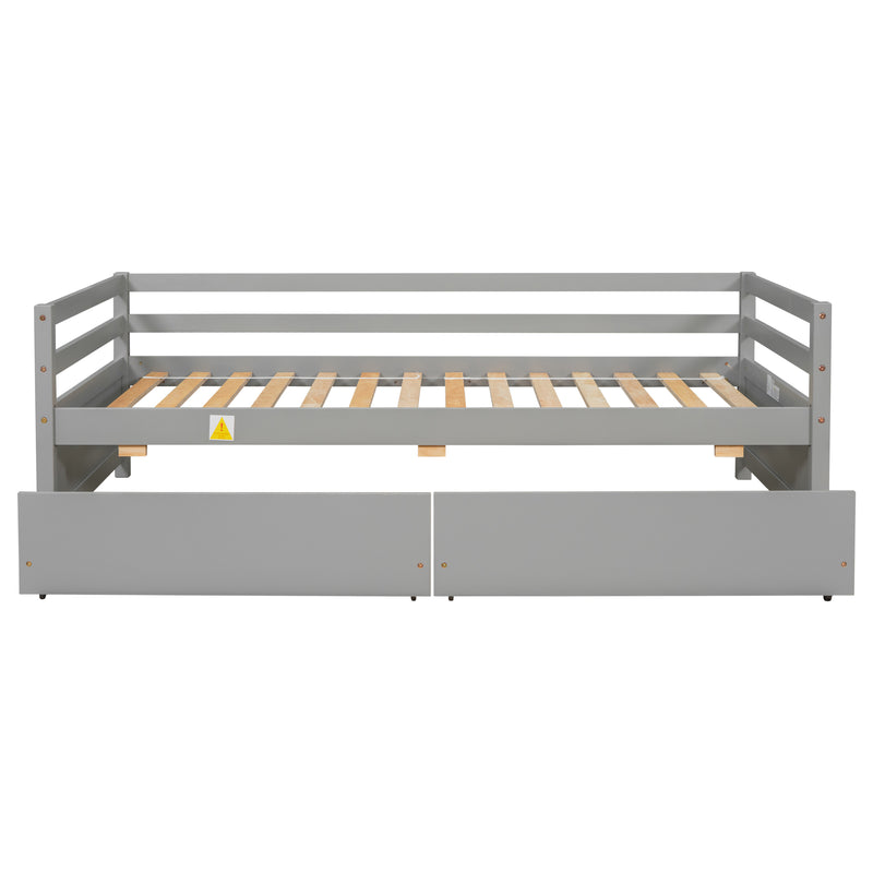 Daybed with two Storage Drawers ,Grey(New SKU:W504P148560)