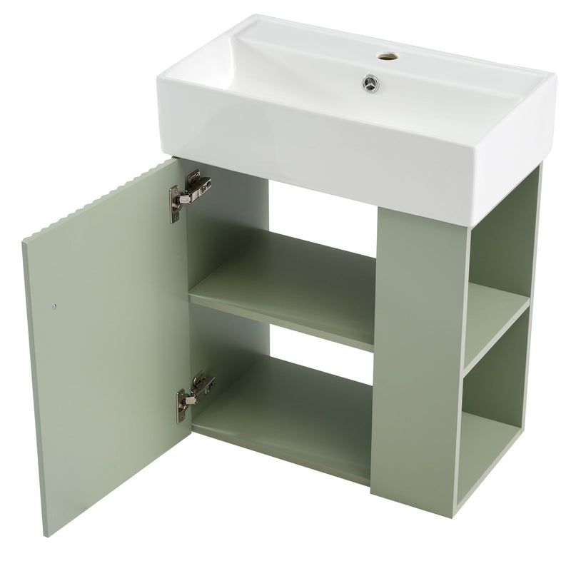 Modern Floating Bathroom Vanity With Ceramic Basin Perfect For Small Bathrooms