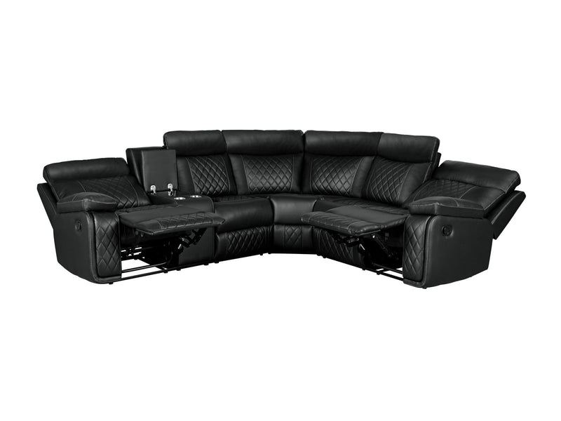 Home Theater Seating Manual Recliner With Cup Holder, Hide - Away Storage PU Reclining Sofa For Living Room, Home Theater