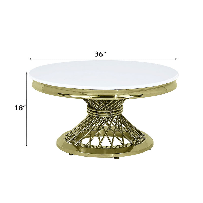 Fallon - Coffee Table With Engineered Stone Top - Gold