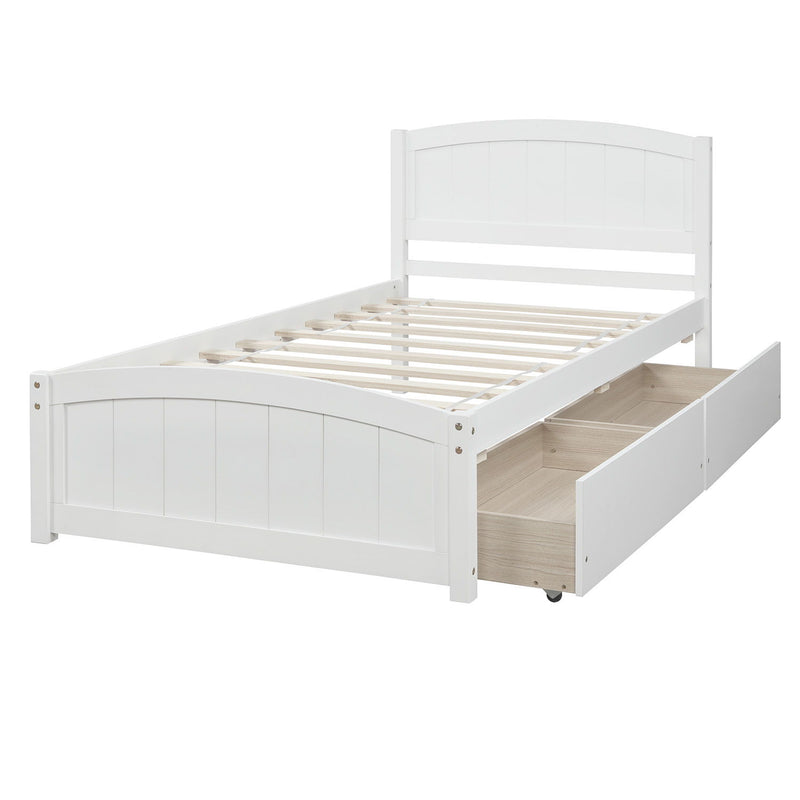 Platform Bed & Two Drawers