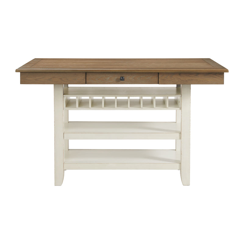 Bellevue - Rectangular Counter Table - Walnut And Antique White