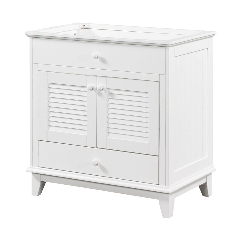 Bathroom Vanity Base Without Sink, Bathroom Cabinet With Two Doors And One Drawer - White