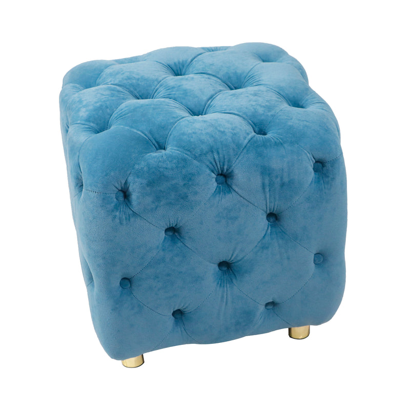 Modern Velvet Upholstered Ottoman, Exquisite Small End Table, Soft Foot Stool, Dressing Makeup Chair, Comfortable Seat For Living Room, Bedroom, Entrance