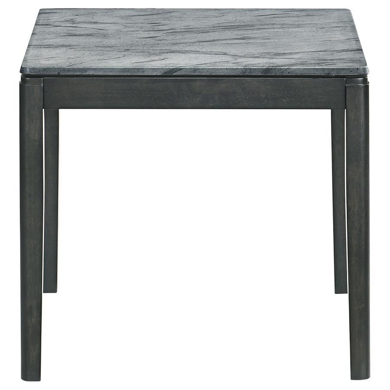 Mozzi - Square Faux Marble Side End Table - Gray And Black