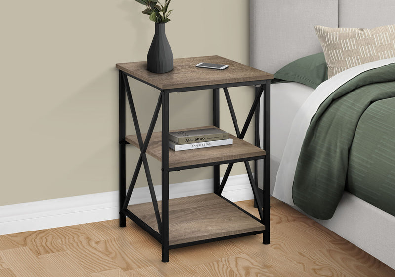 3 Tier Accent Table, Side Marble Look Contemporary & Modern