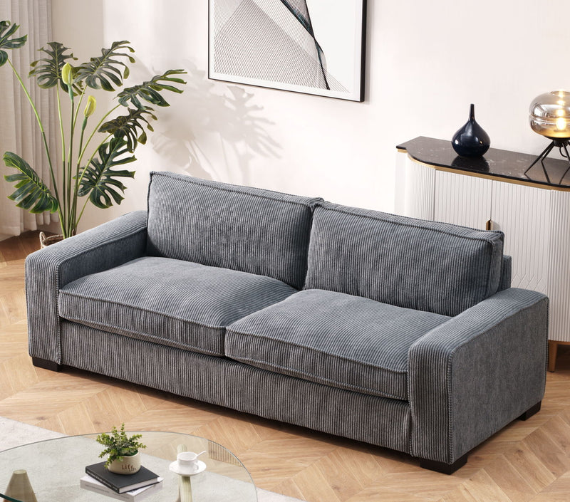 Luxe - Corduroy Sofa With Sleek Design, Spacious And Comfortable 3 Seater Couch