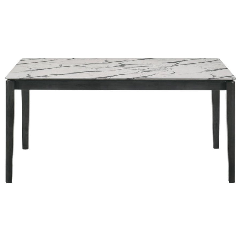 Stevie - Rectangular Faux Marble Top Dining Table