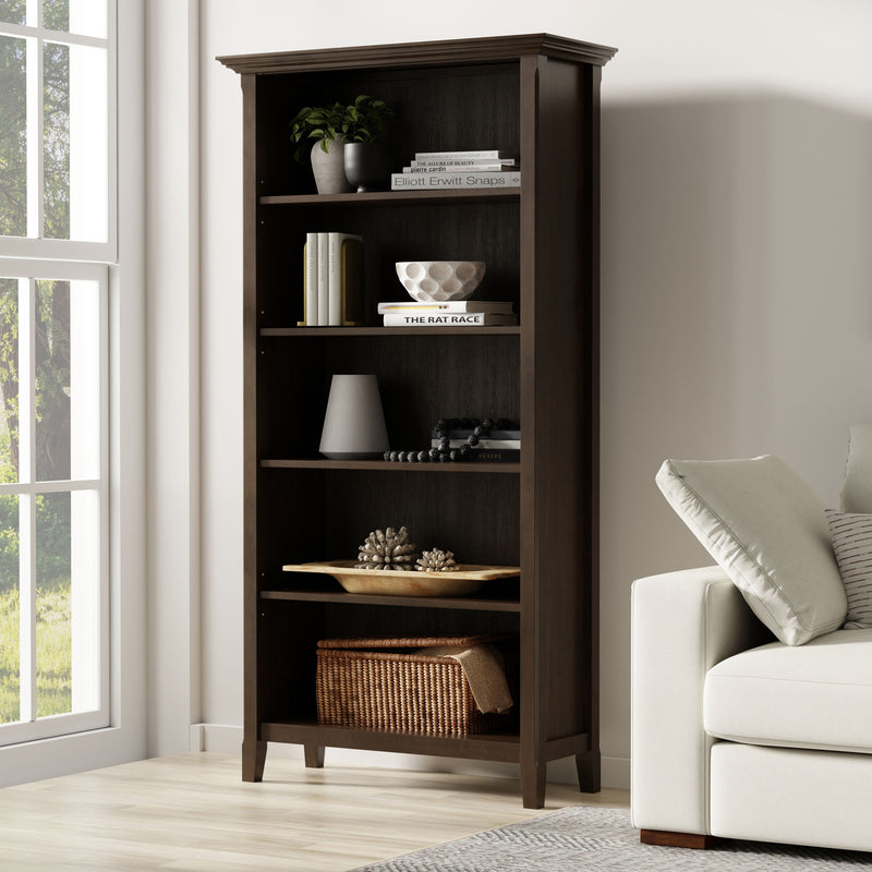 Amherst - Transitional 5 Shelf Bookcase - Brown