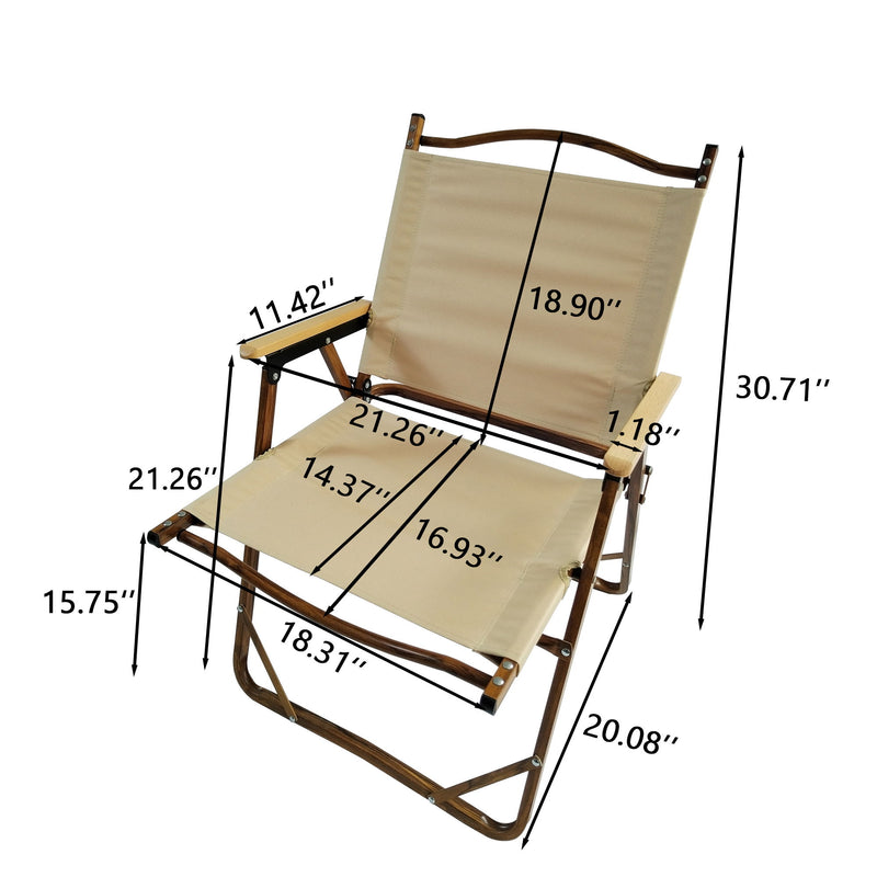 Comfy - Foldable And Portable Chair With Armrests, Indoor And Outdoor Universal (Set of 4) - Brown