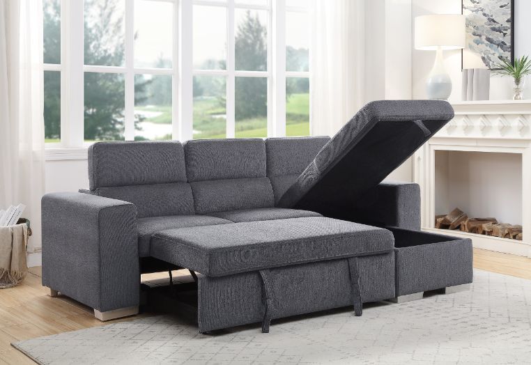 Natalie - Sectional Sofa - Gray Chenille